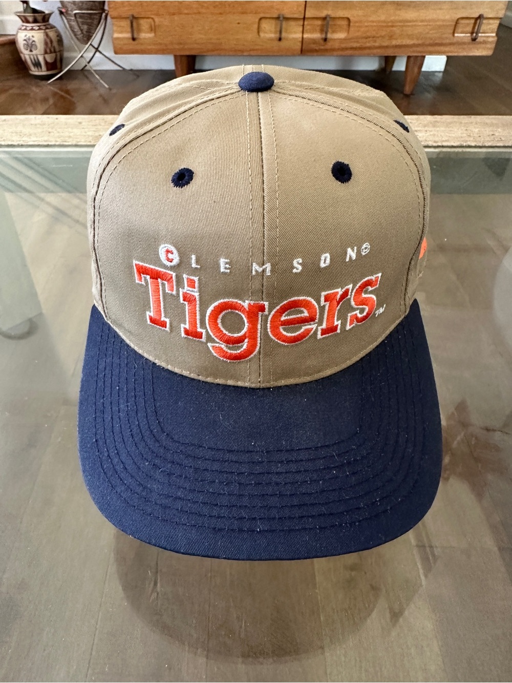 Two-Tone Khaki and Navy Baseball Cap